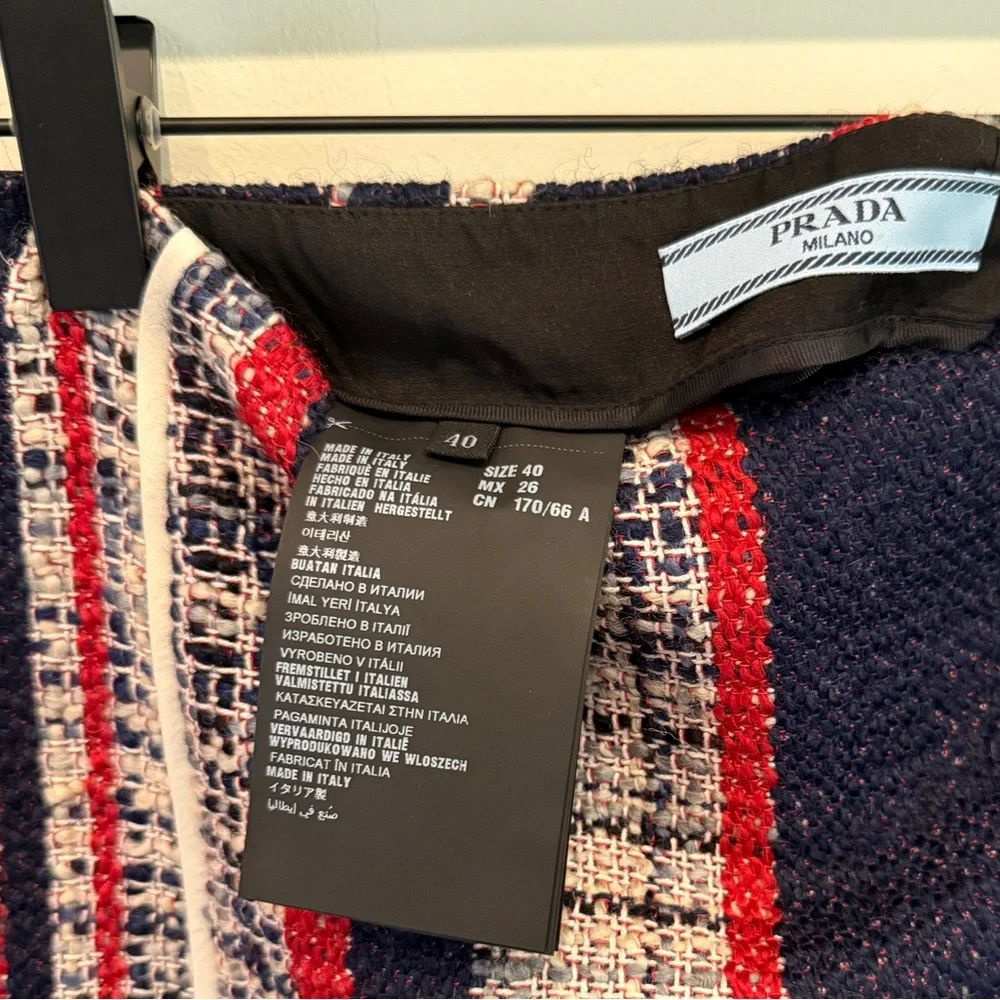 Prada Cotton Wool Tweed Skirt, Size 40 (US 4) - Picture 6 of 8
